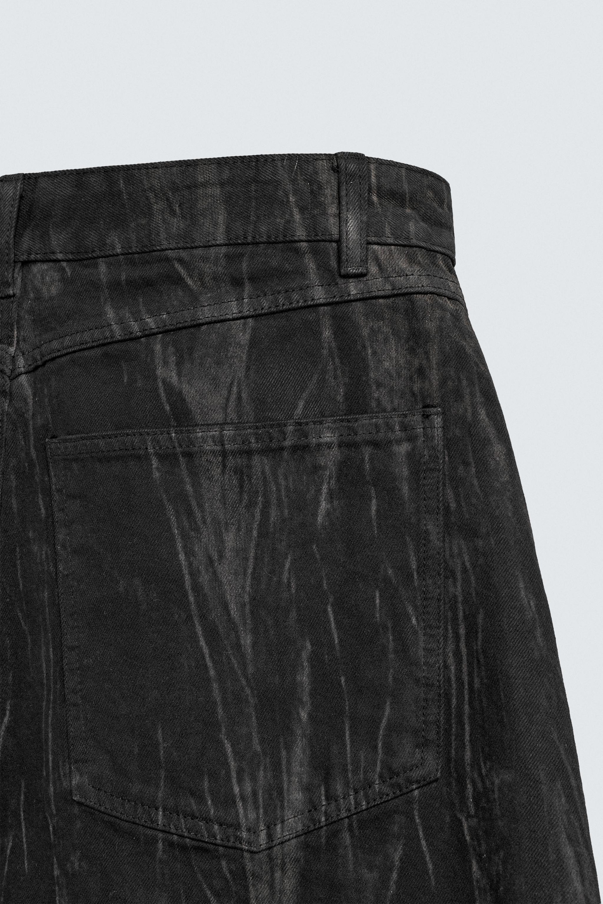 WASHED PRINT DENIM JORTS